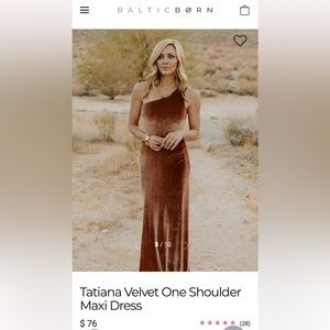 Baltic Born Tatiana Velvet One Shoulder Maxi Dress